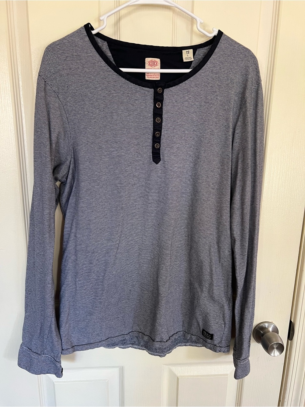 Scotch & Soda Cotton Linen Stripe Tee L